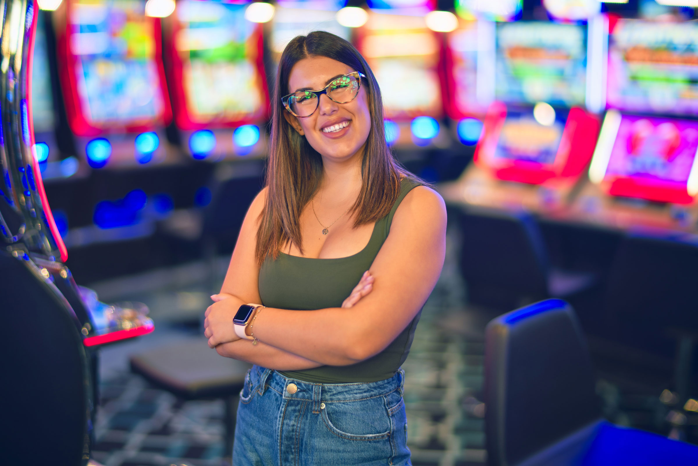 View of woman inside casino