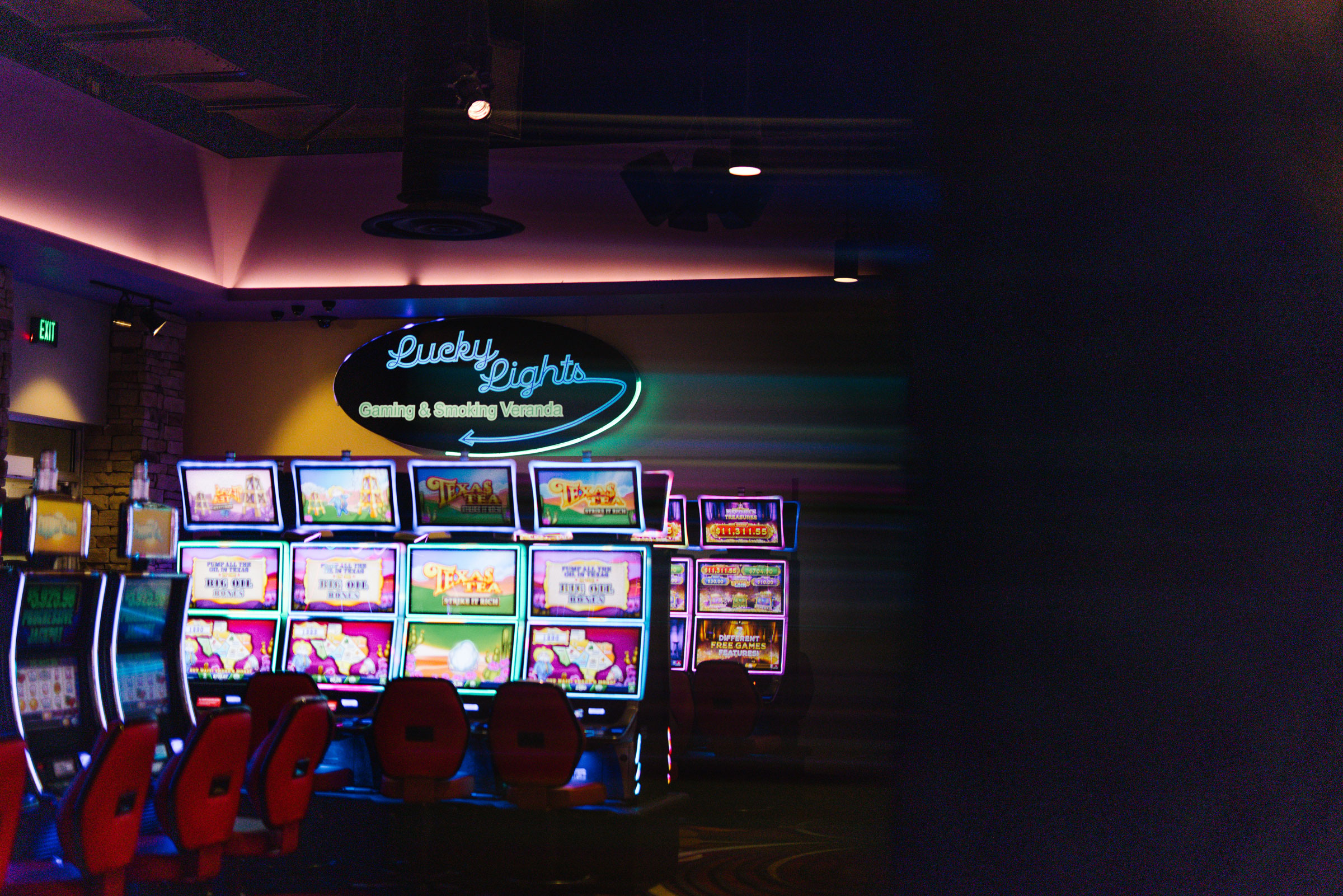 View of Lucky Lights slot machines